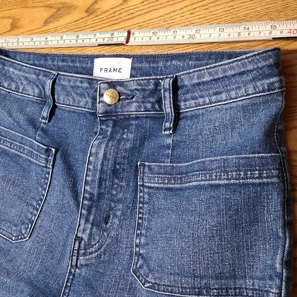 FRAME Jeans Womens 30 BLUE  BOOT Denim Preowned Cut BOOTCUT Cowboy Western Used - Picture 6 of 8